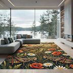 Golden Grasshopper Meadow with Wildflowers Rug