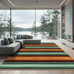 Earthy Sunset Striped Horizon Texture Rug