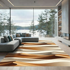Abstract Golden Dunes Desert Wave Rug