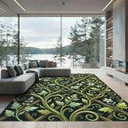 Verdant Vine Lattice White Bloom Rug