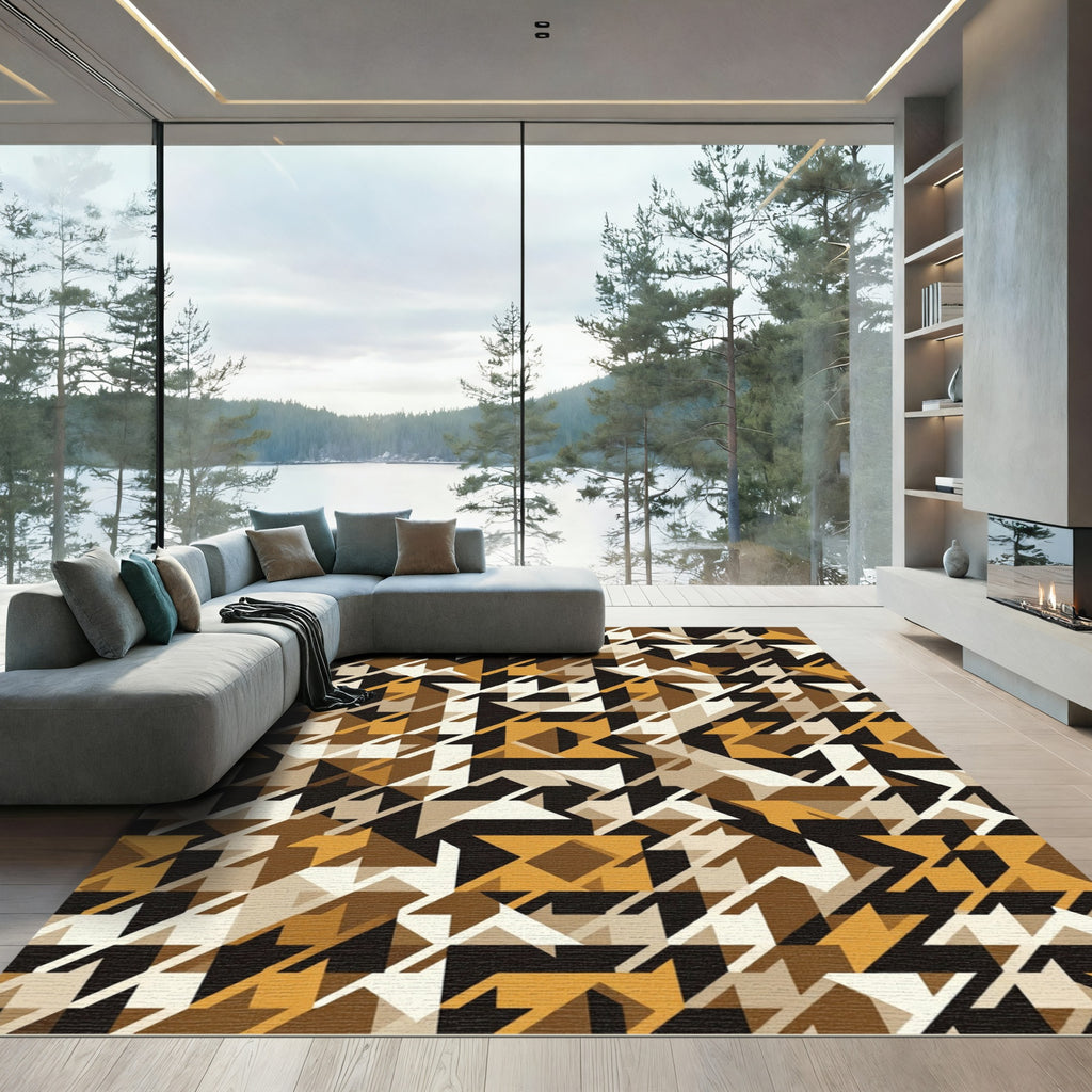 Geometric Houndstooth Pattern Rug