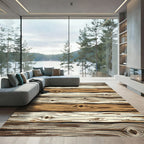 Rustic Wooden Grain Horizontal Texture Rug