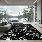 Black White Bubble Cluster Rug