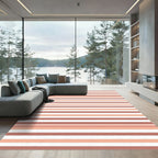 Earthy Terracotta Striped Classic Rug