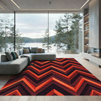 Bold Amber Chevron Layered Rug