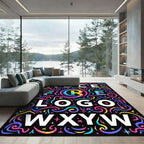 Vibrant Neon Swirl Alphabet Rug