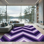 Deep Purple Chevron Stripe Rug
