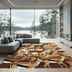 Earthy Serengeti Gazelle Herd Art Rug