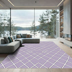 Lavender Geometric Intersecting Diamond Rug
