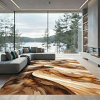 Earthy Sand Dune Landscape Wave Texture Rug