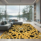 Bold Golden Cheetah Radial Abstract Rug