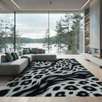 Monochromatic Gray Abstract Leopard Spots Rug