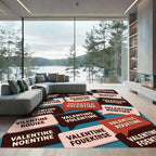 Valentine Red Speech Bubbles Rug
