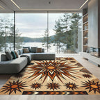Earthy Southwestern Sun Burst Geometric Rug