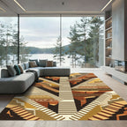 Geometric Terracotta Staircase Ascent Rug