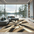 Earthy Swirls Brushstroke Abstraction Rug