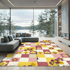 Whimsical Primrose Checkered Garden Rug