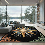 Celestial Sun Medallion Earthy Tones Rug