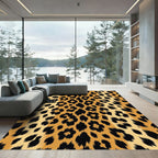 Golden Orange Black Feline Spots Rug
