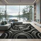 Monochromatic Fluid Arch Weave Rug