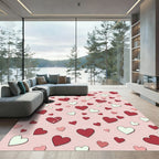 Pink Heart Scatter Composition Rug
