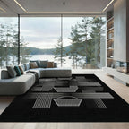 White Geometric Dot Pattern Basket Rug