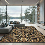 Gilded Tropical Palm Flourish Rug