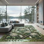 White Chrysanthemum Garden Trellis Rug