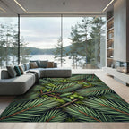 Lush Evergreen Pine Needle Forest Floor Rug