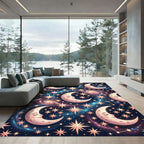 Cosmic Celestial Moon Starry Night Rug