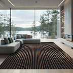 Earthy Copper Vertical Stripe Rug