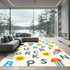 Sunny Umbrellas Alphabet Repeat Rug