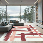 Modern Pink Brush Stroke Texture Rug