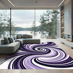 Deep Purple Swirl Abstract Rug