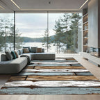 Rustic Weathered Multicolored Wood Planks Rug