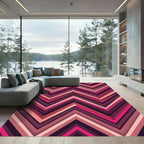 Bold Magenta Chevron Geometric Abstract Rug
