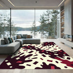 Crimson Cream Splatter Confetti Elements Rug