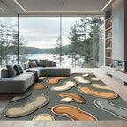 Cute Bean and Mushroom Patchwork Rug