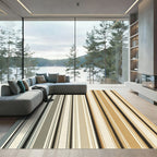 Earthy Neutral Tone Vertical Stripe Rug