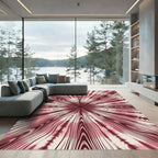 Radiant Crimson Woodgrain Swirl Rug