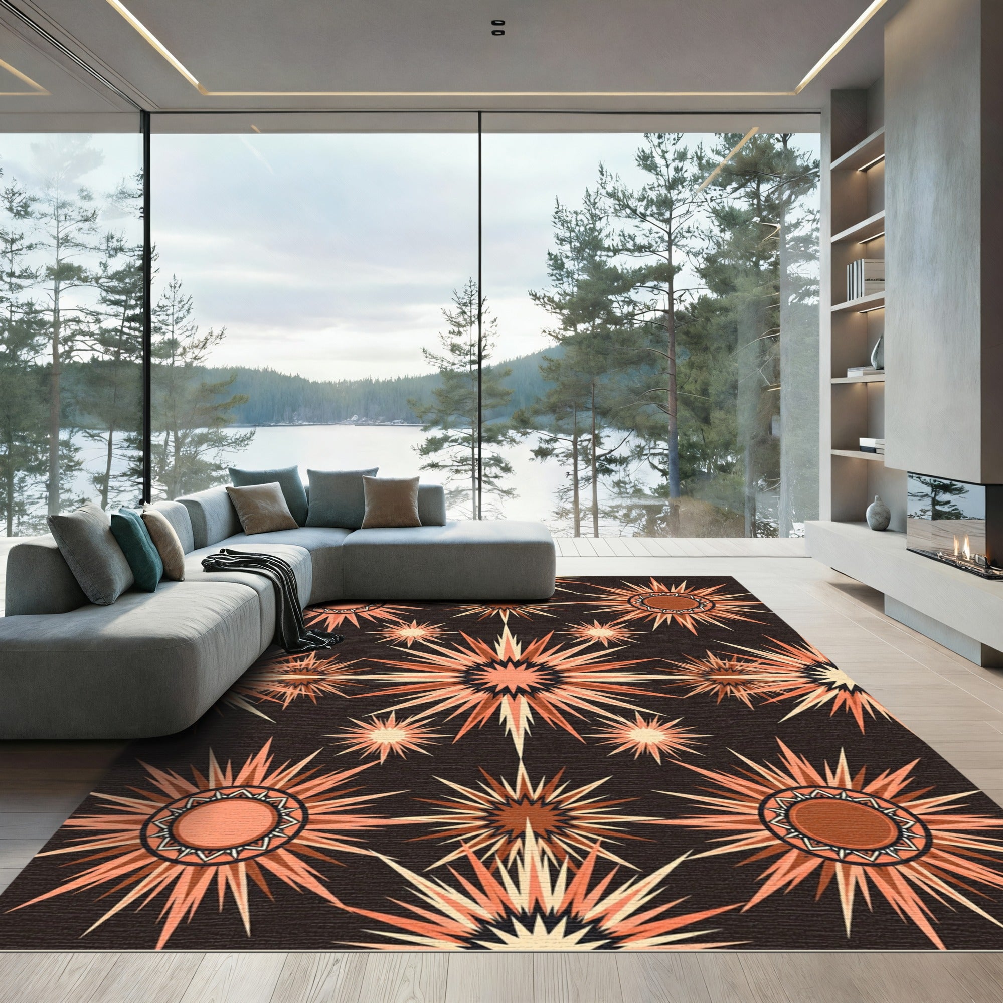 Earthy Starburst Medallion Rug