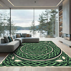 Emerald Celtic Knot Circular Interlace Rug