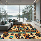Playful Puppy Southwestern Geometric Earthy Rug