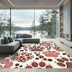 Playful Pink Leopard Animal Paw Rug