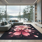 Pink Cherry Blossom Spring Swirls Rug
