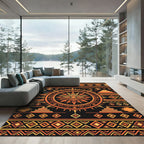 Bold Sunburst Aztec Geometric Earthy Rug