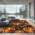 Geometric Orange Pumpkin Patch Rug