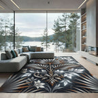 Antique Silver Floral Foliage Rug