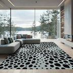 Modern Gray Organic Spotted Abstract Shape Rug