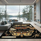 Gothic Skull Moth Entomological Black Rug